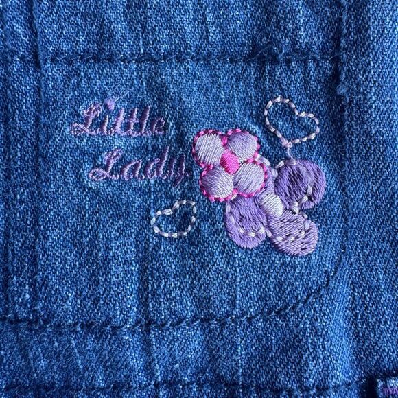 Disney Baby Aristocats 90’s Embroidery Denim Overalls Dress 6-9 Months - Picture 3 of 7